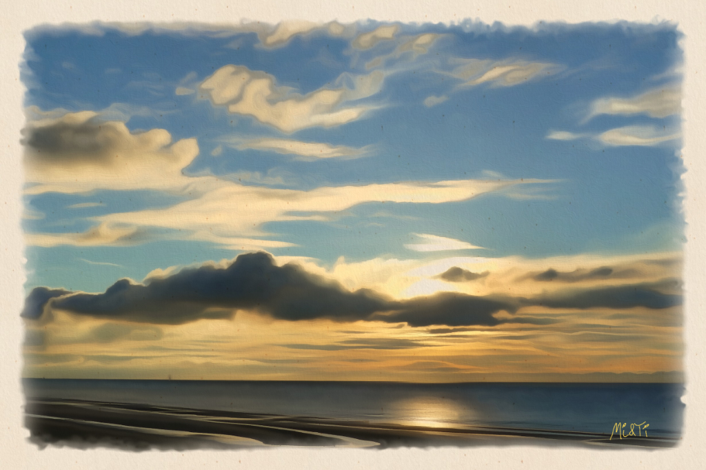 la jeune fille sur la plage ( le coucher du soleil )